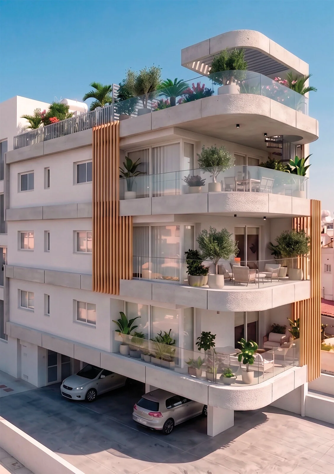Two-bedroom apartment with roof garden (unit 302) at The River Residence, Limassol
